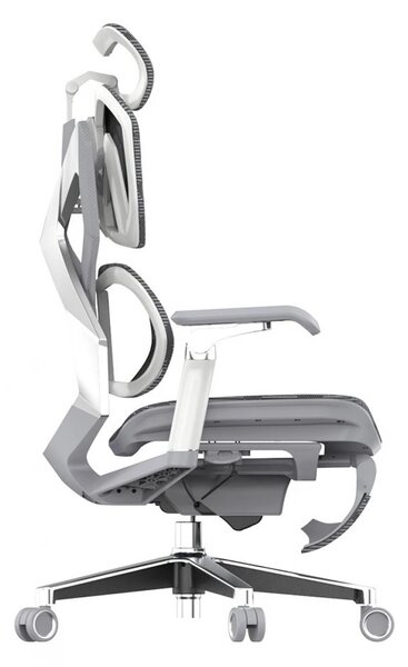 Scaun ergonomic SIHOO X5 PRO-301, cotiere 6D, suport lombar reglabil, tetiera 3D, Sezut cu translație, mecanism multifunctional inclinare/blocare, suport picioare, pivotant, Mesh, Gri