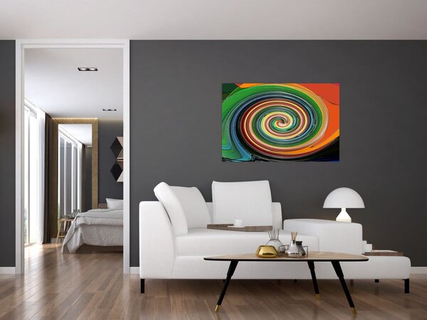 Tablou abstract - spirala colorata (90x60 cm)