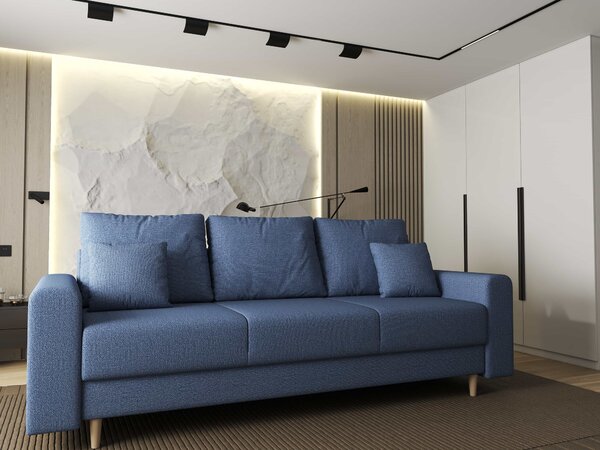 Canapea extensibilă dumonde cu ladă de depozitare Kronos Enjoy Albastru 210x100 cm