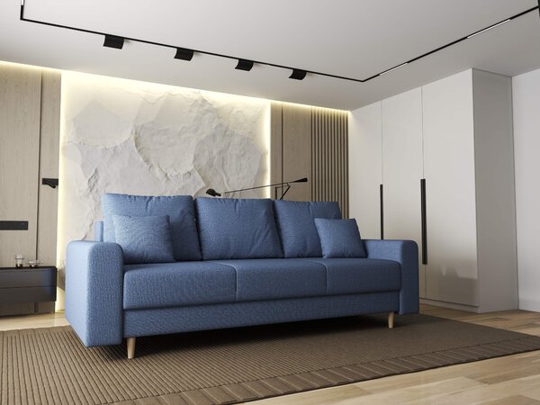 Canapea extensibilă dumonde cu ladă de depozitare Kronos Enjoy Albastru 210x100 cm