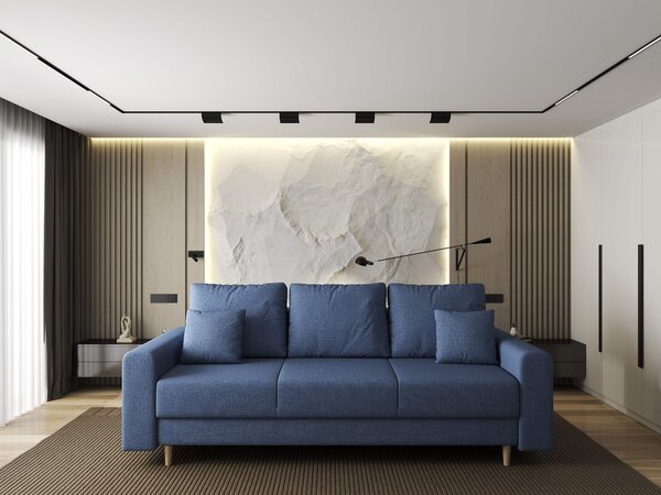 Canapea extensibilă dumonde cu ladă de depozitare Kronos Enjoy Albastru 210x100 cm