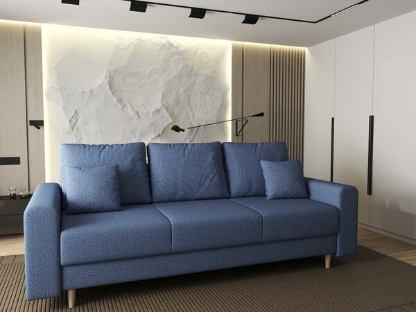Canapea extensibilă dumonde cu ladă de depozitare Kronos Enjoy Albastru 210x100 cm