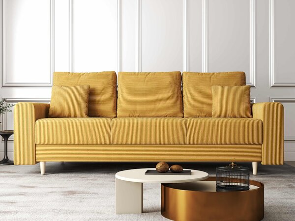 Canapea extensibilă dumonde cu ladă de depozitare Kronos Zoom Mustar 210x100 cm