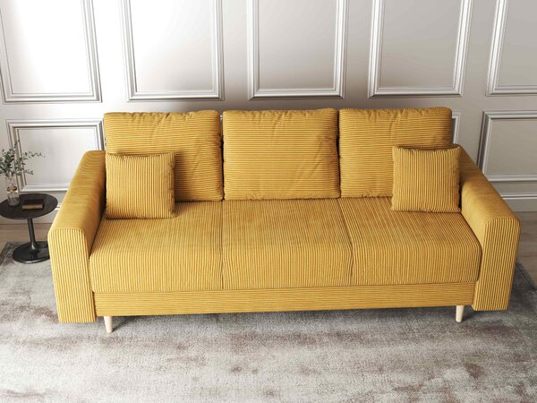 Canapea extensibilă dumonde cu ladă de depozitare Kronos Zoom Mustar 210x100 cm