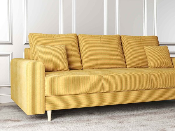 Canapea extensibilă dumonde cu ladă de depozitare Kronos Zoom Mustar 210x100 cm