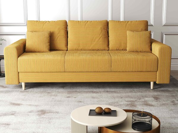 Canapea extensibilă dumonde cu ladă de depozitare Kronos Zoom Mustar 210x100 cm