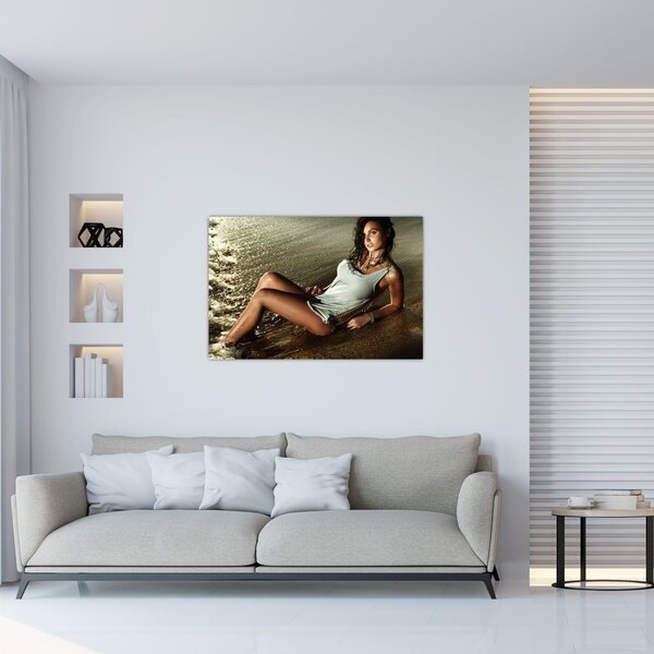 Tablou cu femeie pe plajă (90x60 cm)