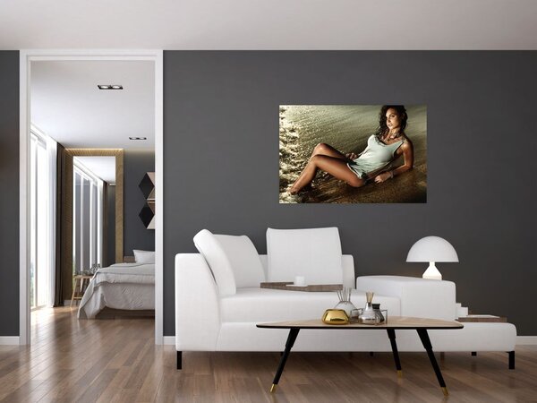 Tablou cu femeie pe plajă (90x60 cm)