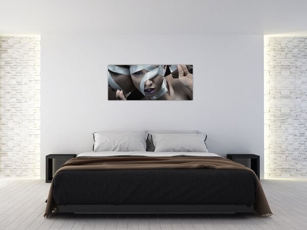 Tablou cu femeie și panglică (120x50 cm)