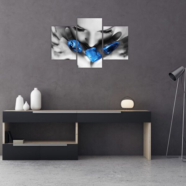 Tablou cu portretul femeii cu pietre (90x60 cm)