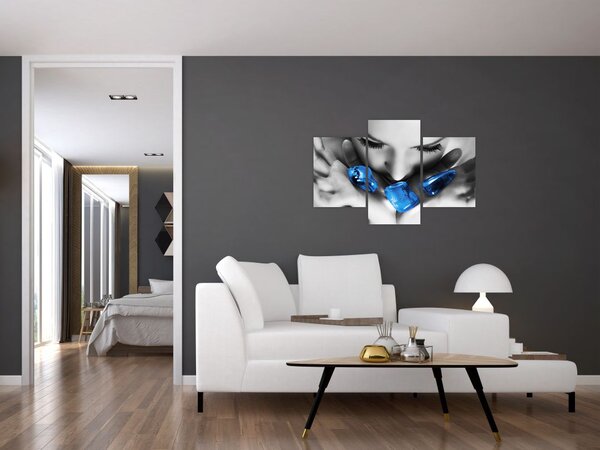 Tablou cu portretul femeii cu pietre (90x60 cm)