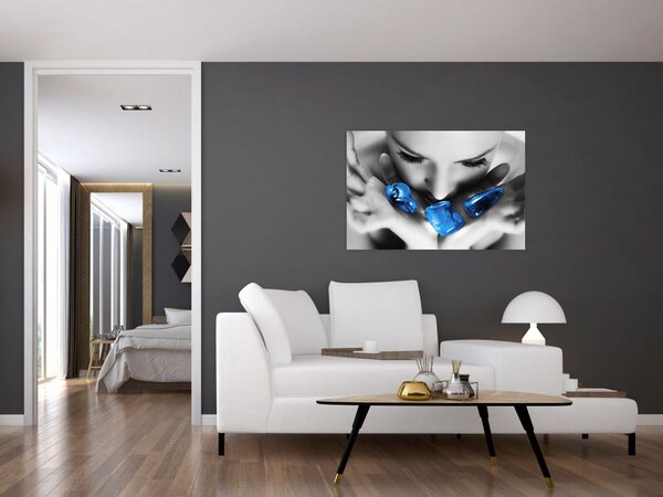 Tablou cu portretul femeii cu pietre (90x60 cm)