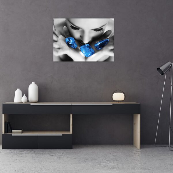 Tablou cu portretul femeii cu pietre (70x50 cm)