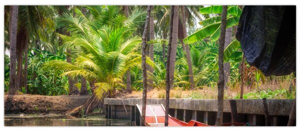 Tablou - Nava din lemn în canal , Thailand (120x50 cm)