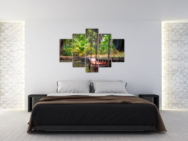 Tablou - Nava din lemn în canal , Thailand (150x105 cm)