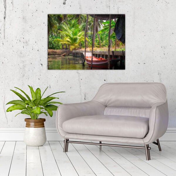 Tablou - Nava din lemn în canal , Thailand (70x50 cm)