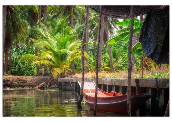 Tablou - Nava din lemn în canal , Thailand (90x60 cm)