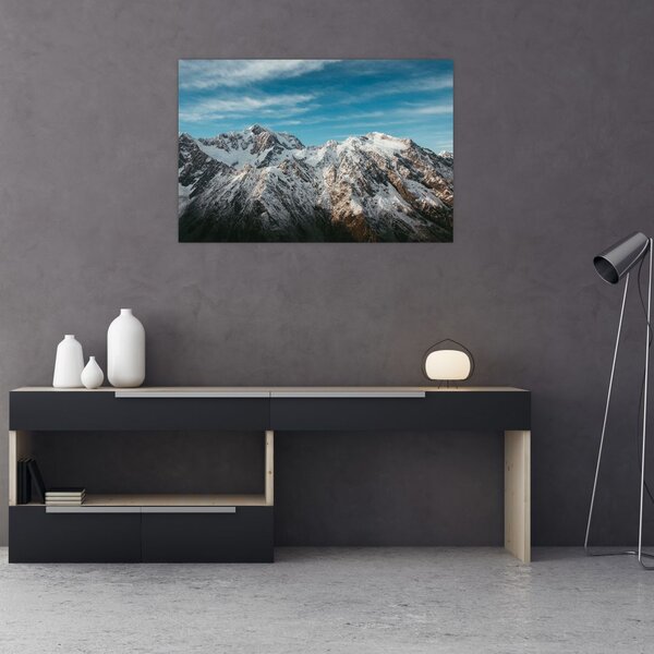 Tablou cu vârfuri înzăpeziți, Fiordland (90x60 cm)