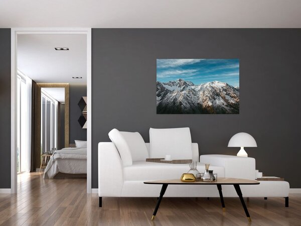 Tablou cu vârfuri înzăpeziți, Fiordland (90x60 cm)