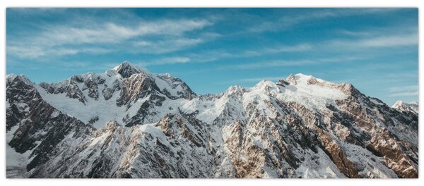 Tablou cu vârfuri înzăpeziți, Fiordland (120x50 cm)