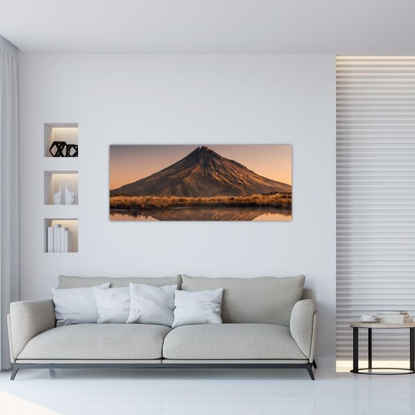 Tablou oglindirea muntelui Taranaki, Noua Zeelanda (120x50 cm)