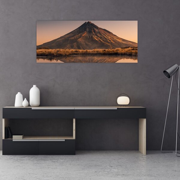 Tablou oglindirea muntelui Taranaki, Noua Zeelanda (120x50 cm)