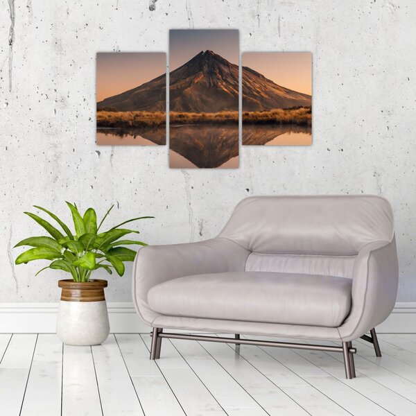 Tablou oglindirea muntelui Taranaki, Noua Zeelanda (90x60 cm)