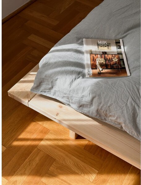 Pat matrimonial din lemn masiv de pin cu somieră 140x200 cm Japan – Karup Design
