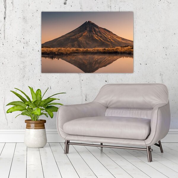 Tablou oglindirea muntelui Taranaki, Noua Zeelanda (90x60 cm)