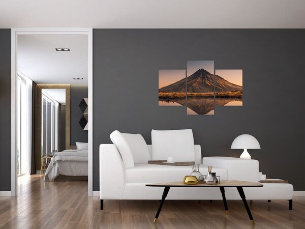 Tablou oglindirea muntelui Taranaki, Noua Zeelanda (90x60 cm)