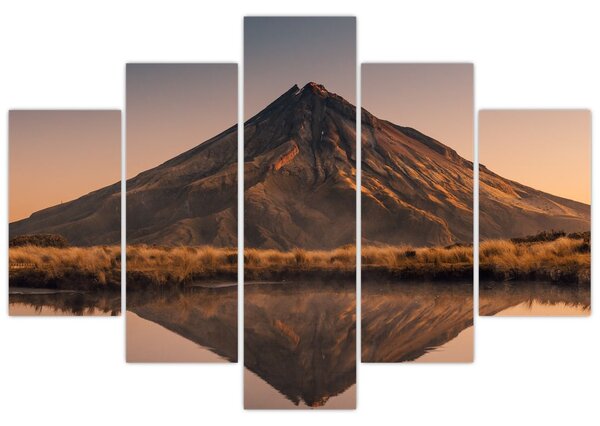 Tablou oglindirea muntelui Taranaki, Noua Zeelanda (150x105 cm)