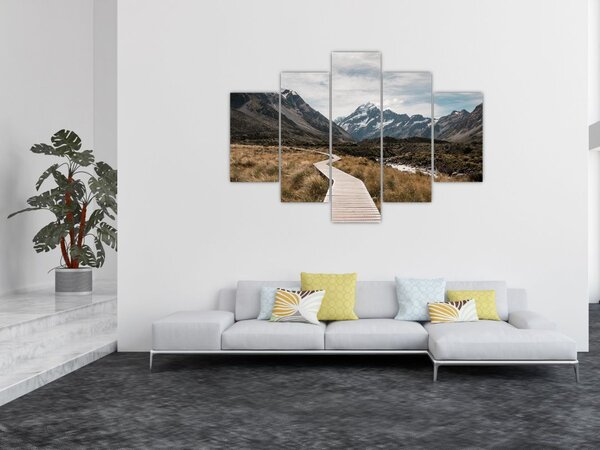 Tablou - Poteca în valea muntelui Mt. Cook (150x105 cm)