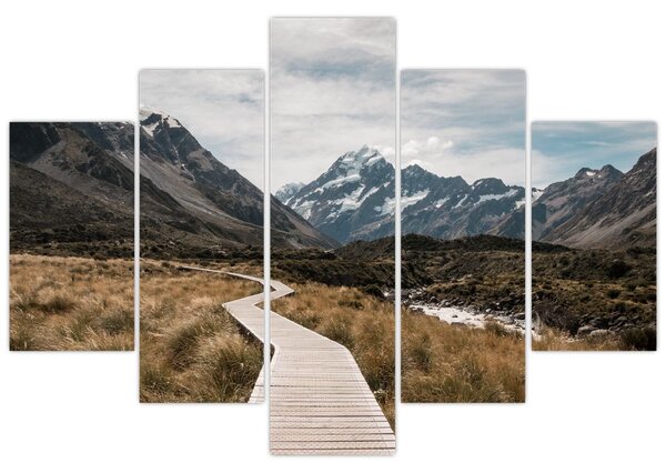 Tablou - Poteca în valea muntelui Mt. Cook (150x105 cm)