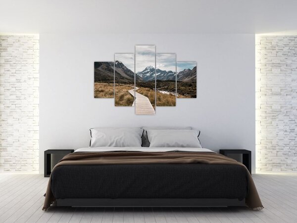 Tablou - Poteca în valea muntelui Mt. Cook (150x105 cm)