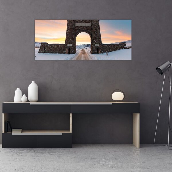 Tablou cu poarta, Yellowstone (120x50 cm)