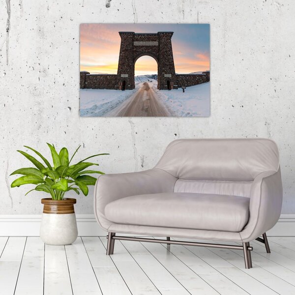 Tablou cu poarta, Yellowstone (70x50 cm)