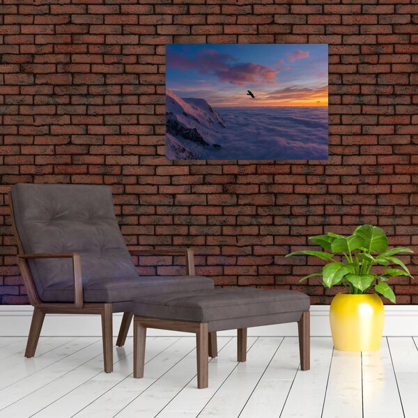 Tablou în apus de soare, Mont Blanc (70x50 cm)