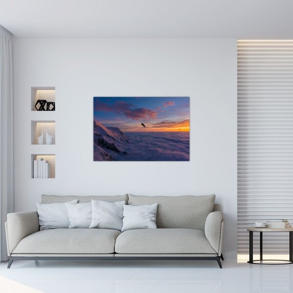 Tablou în apus de soare, Mont Blanc (90x60 cm)