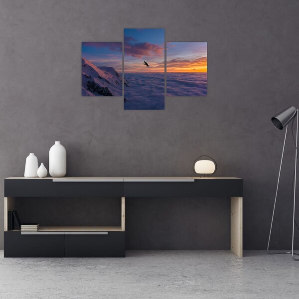 Tablou în apus de soare, Mont Blanc (90x60 cm)