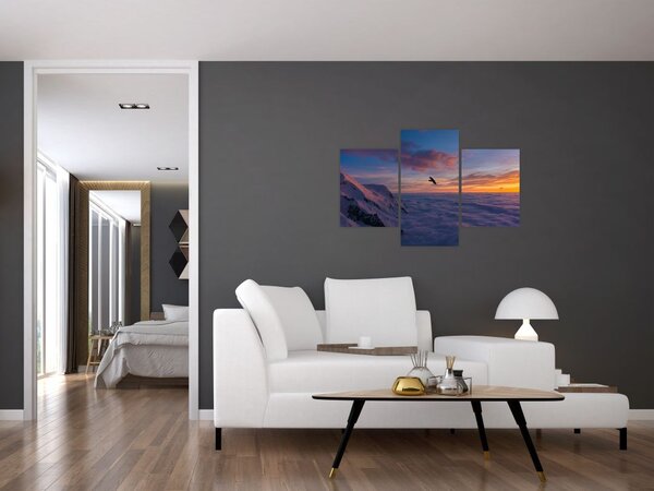 Tablou în apus de soare, Mont Blanc (90x60 cm)