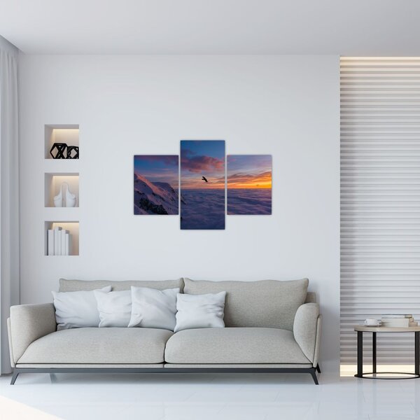 Tablou în apus de soare, Mont Blanc (90x60 cm)