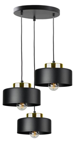 Lustră suspendată pe cablu IGNIA 3xE27/60W/230V negru/auriu