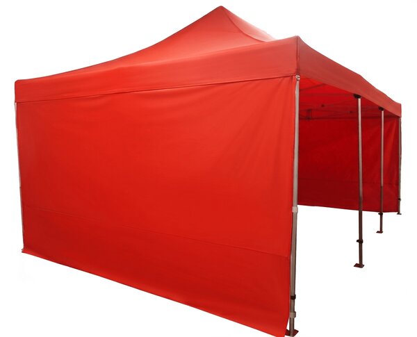 Cort pliabil 6 × 4 m – aluminiu HEXAGON, Roșu