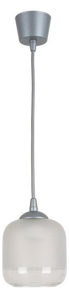 Brilagi - Lustră LED suspendată pe cablu RETRO GLASS 1xE27/60W/230V diam. 14 cm argintiu/alb