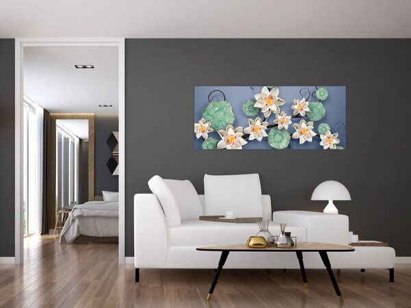 Tablu cu nufăr (120x50 cm)