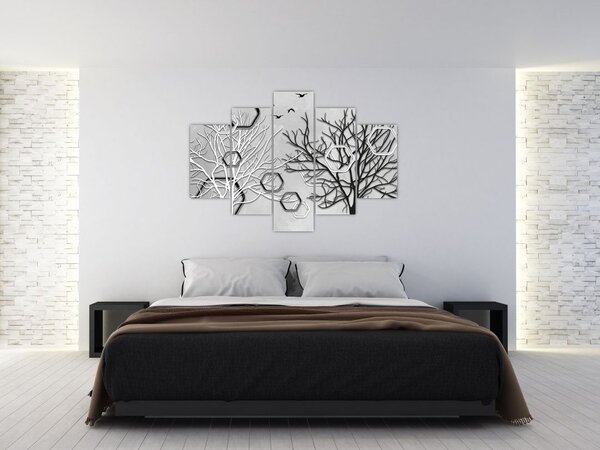 Tablou abstract cu pomi (150x105 cm)