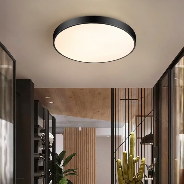 Plafonieră LED dimabilă Immax NEO 07250L SEMPLICI 60W/230V Wi-Fi Tuya negru + telecomandă