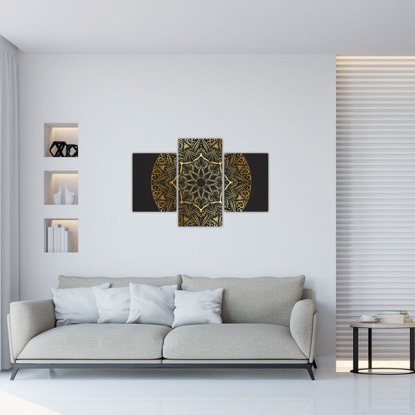 Tablou abstracției aurii (90x60 cm)