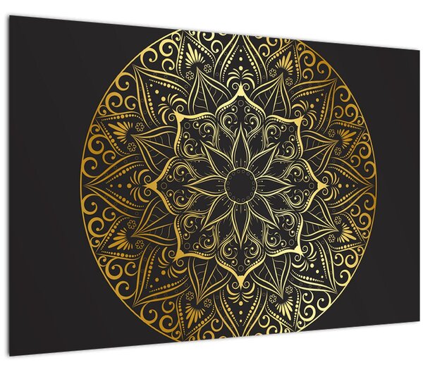 Tablou abstracției aurii (90x60 cm)