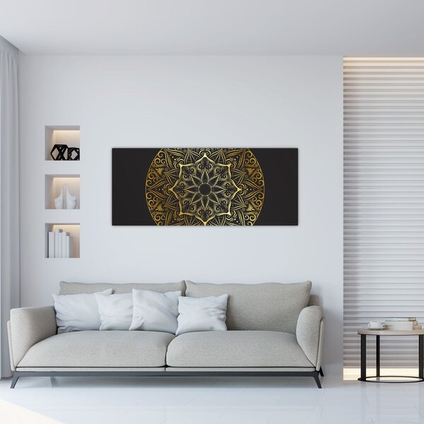 Tablou abstracției aurii (120x50 cm)